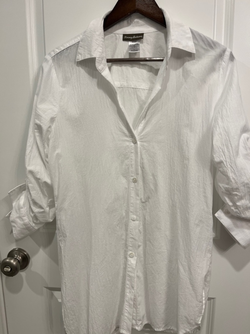 Tommy Bahama White Cotton Button Down Shirt Size Small Cover Up Tunic